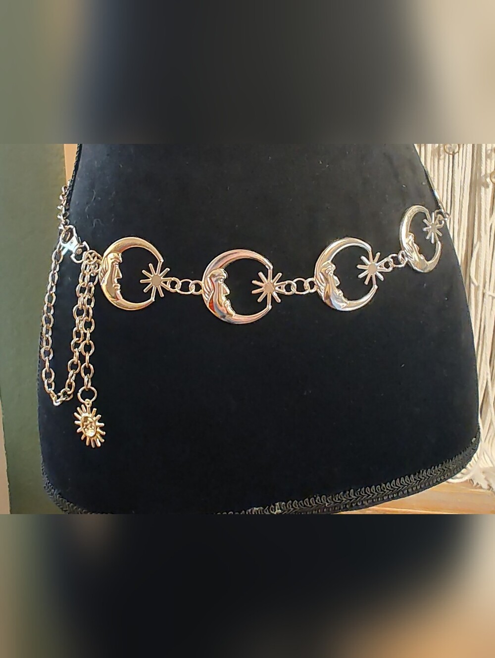 Adjustable Silver Metal Waist Chain Moon & Stars Belt - Picture 13 of 13